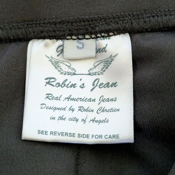 Robin’s Jean Women's S Black Gold Angel Wings Jogger Skinny Leg Drawstring - Picture 13 of 15